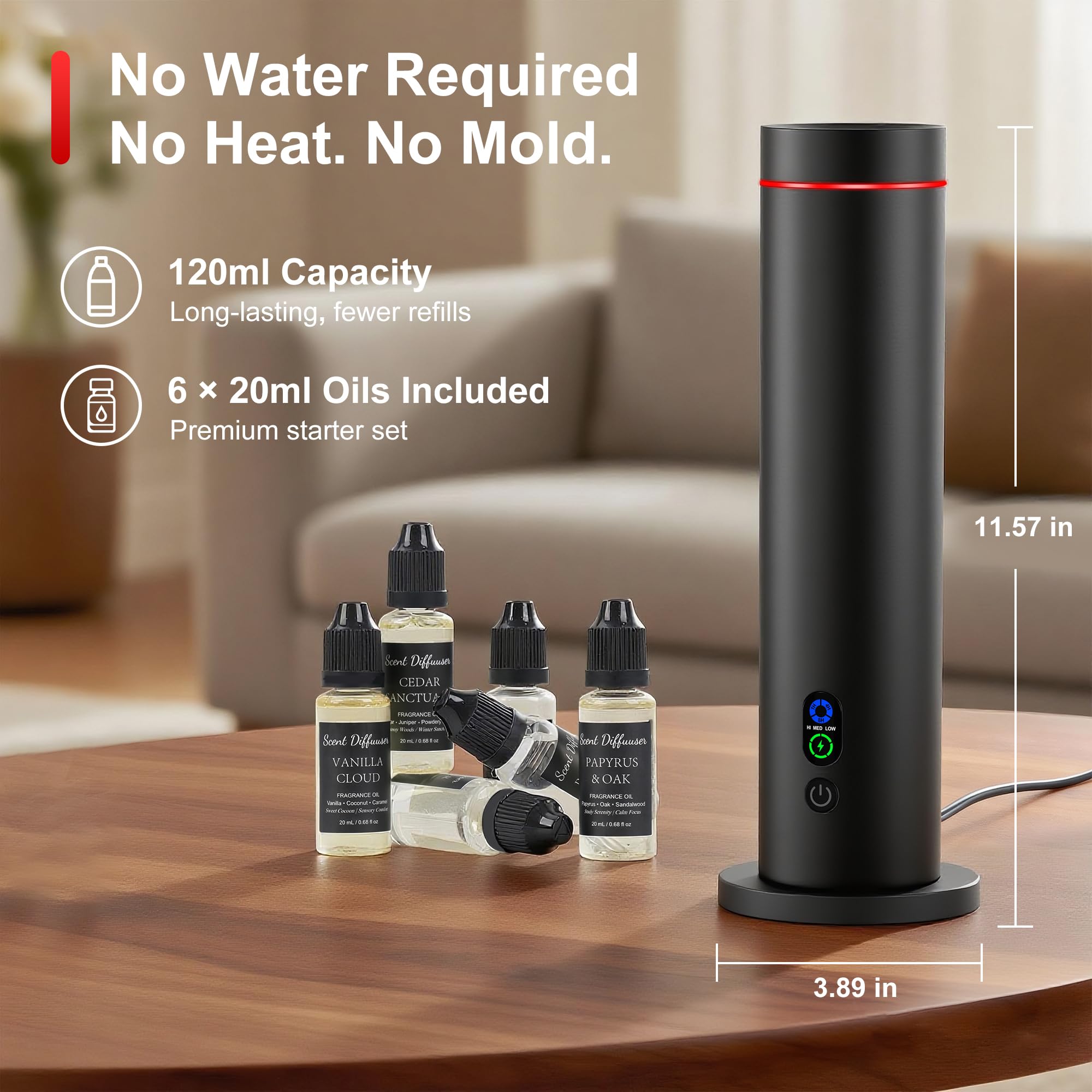 Essential Oil Diffuser with Tilt-Safe